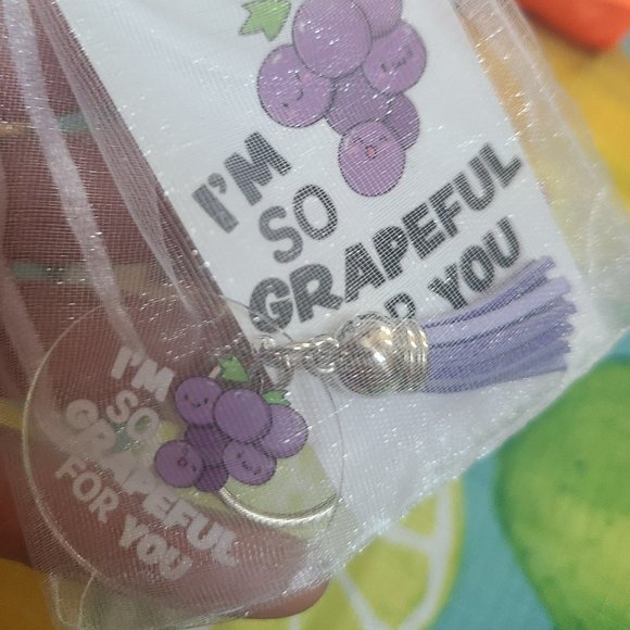 orange Thank You For Being Awesome Appreciation Trinket Swag Bag Keychain charm - Picture 2 of 3